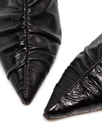 BLACK ERIN 30 褶饰皮质及踝靴