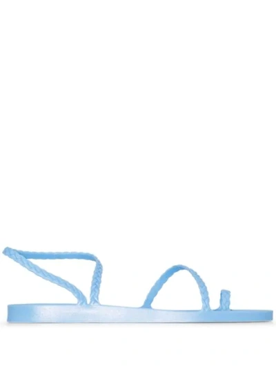 Shop Ancient Greek Sandals Eleftheria Strappy Sandals In Blue