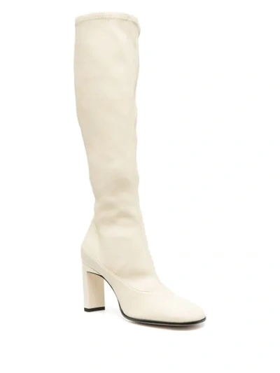 Shop Wandler Lesly Leather Boots In Neutrals
