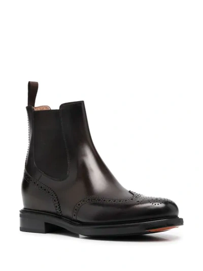 Shop Santoni Chelsea Ankle Boots In Brown