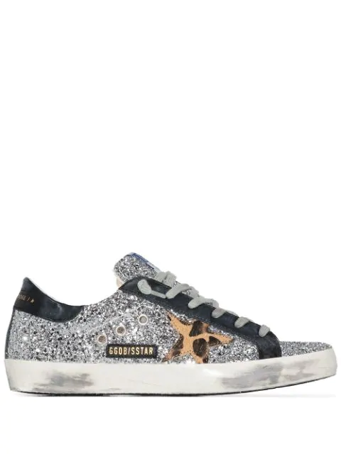 superstar sneakers with glitter upper and white star