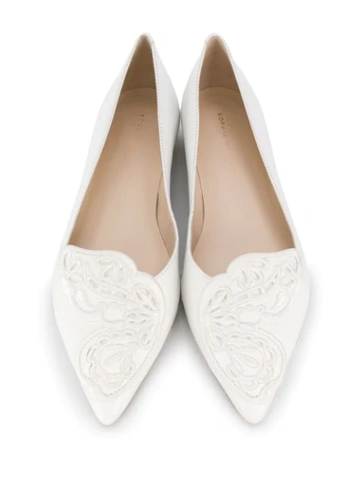 Shop Sophia Webster Butterfly Pointed Pumps In White