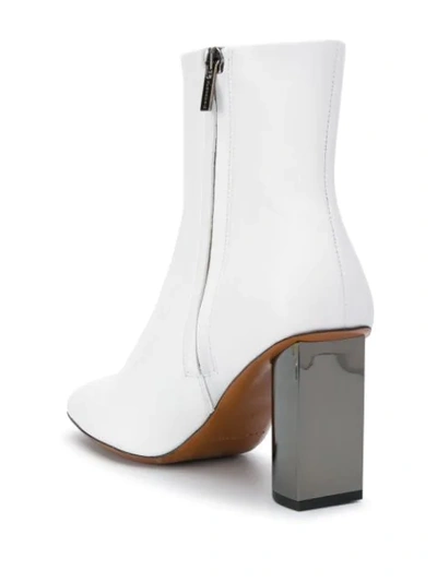 Shop Clergerie Metallic Heel Boots In White