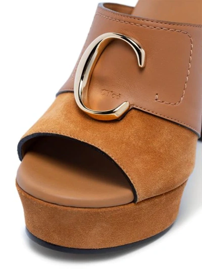 Shop Chloé 120mm Platform Sandals In Brown