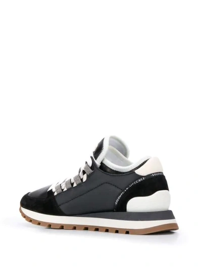 Shop Brunello Cucinelli Suede Panel Sneakers In Black