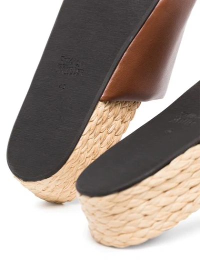 Shop Simon Miller Mud 45mm Leather And Raffia Espadrilles In Brown