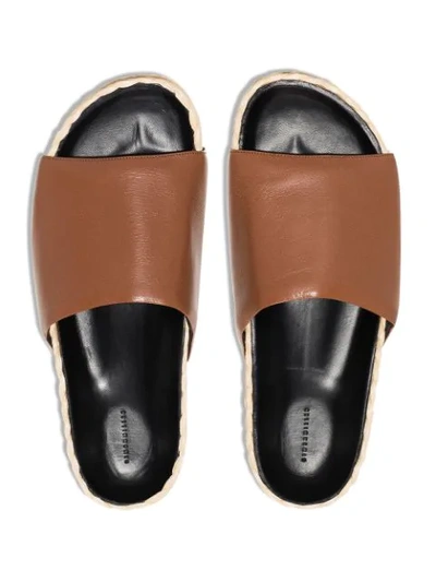 Shop Simon Miller Mud 45mm Leather And Raffia Espadrilles In Brown