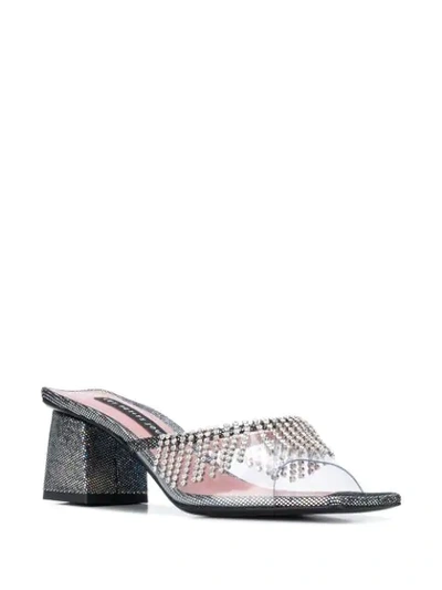 Shop Les Petits Joueurs Zahir Embellished Mules In Silver