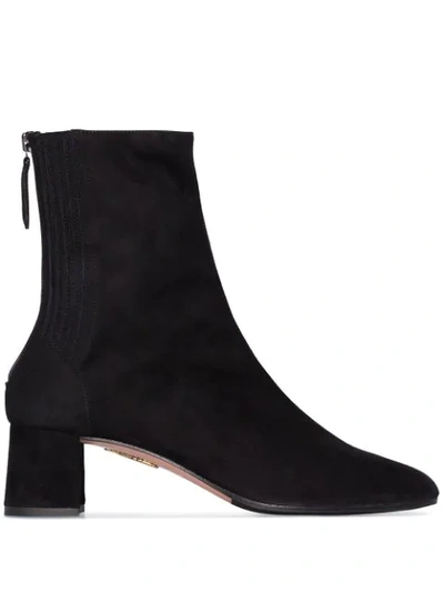 Shop Aquazzura Saint Honoré 50mm Stretch Ankle Boots In Black