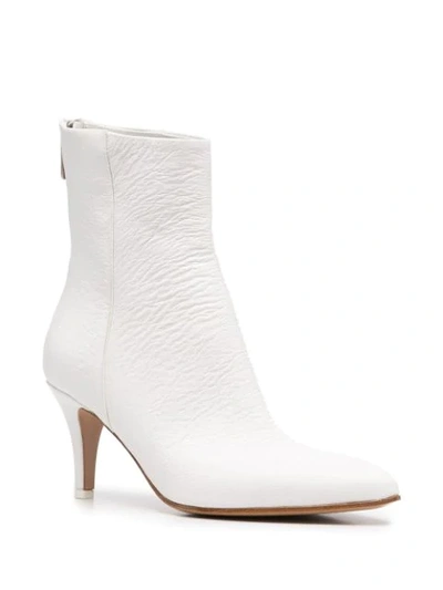 Shop Mm6 Maison Margiela Pointed Toe Ankle Boots In White