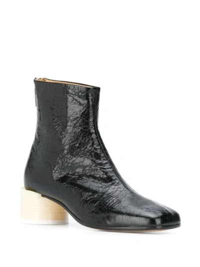 Shop Mm6 Maison Margiela 50mm Contrast Heel Boots In Black