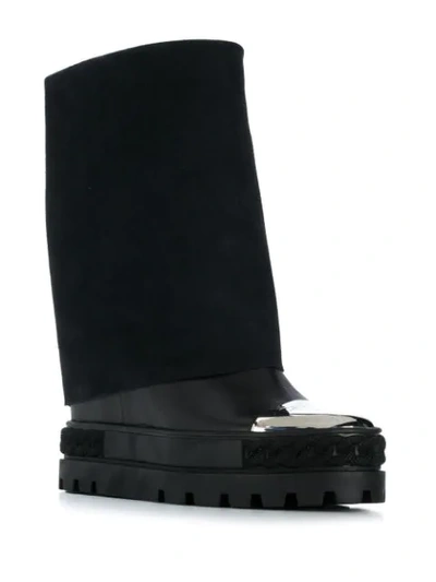 Shop Casadei Wide Ankle Boots In Black