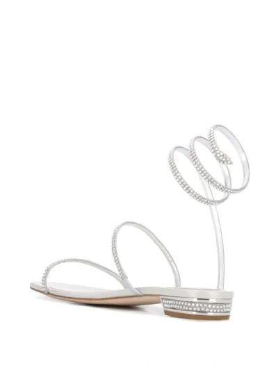 Shop René Caovilla Cleo Strass 25mm Sandals In Silver