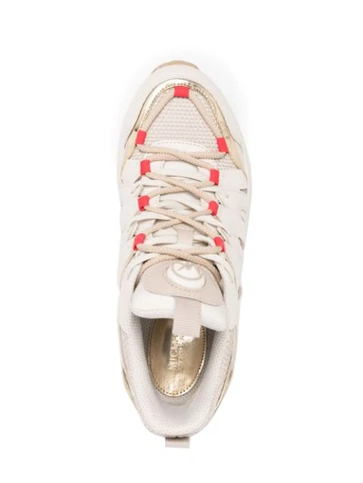 Shop Michael Michael Kors Hero Lace-up Sneakers In Neutrals