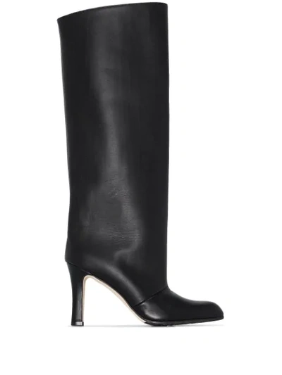 Shop Manolo Blahnik Khomobi 90mm Knee-high Boots In Black