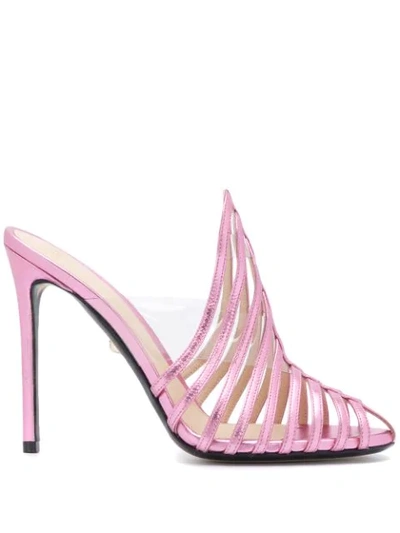 Shop Alevì Cage-style Mules In Pink