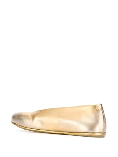 Shop Marsèll Metallic Slip-on Ballerinas In Gold