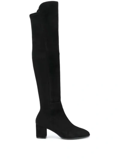 Shop Stuart Weitzman 5050 Over-the-knee Suede Boots In Black
