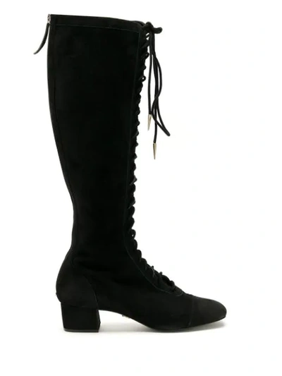 Shop Andrea Bogosian Rebecca Lace-up Boots In Black