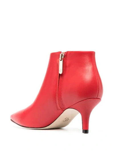 Shop Tommy Hilfiger Pointed-toe Leather Ankle Boots In Red