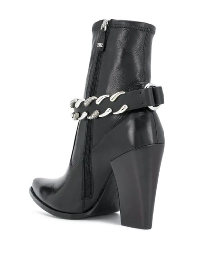 Shop Ermanno Scervino Chain Strap Boots In Black
