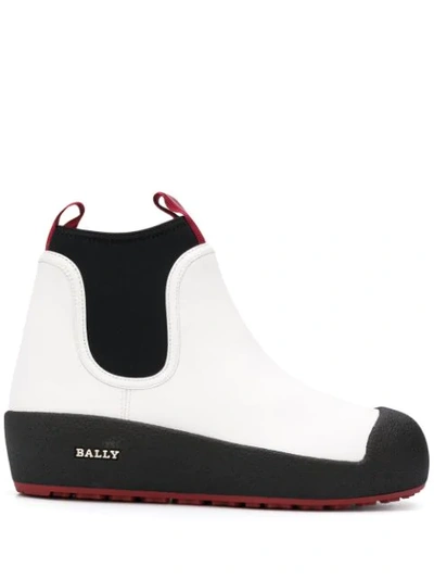Shop Bally Gadey Platform Ankle Boots In White