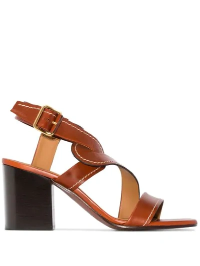 Shop Chloé Candice 70mm Sandals In Brown