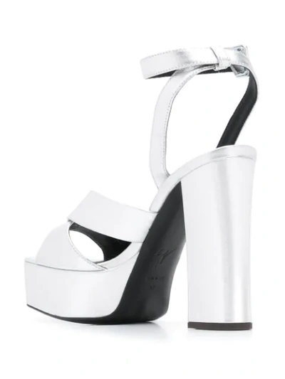 Shop Giuseppe Zanotti Knot Detail Platform Sandals In Silver