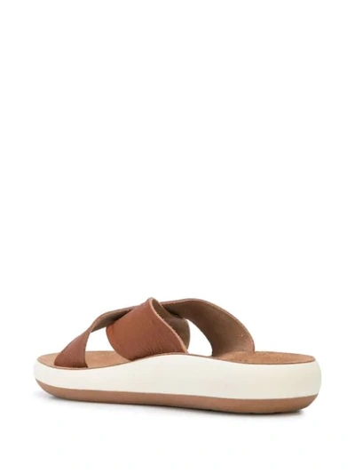 Shop Ancient Greek Sandals Thais Flat Slides In Brown