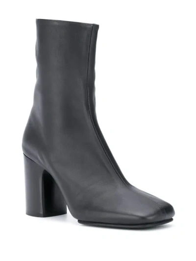 Shop Acne Studios Block-heel Leather Ankle Boots In Black