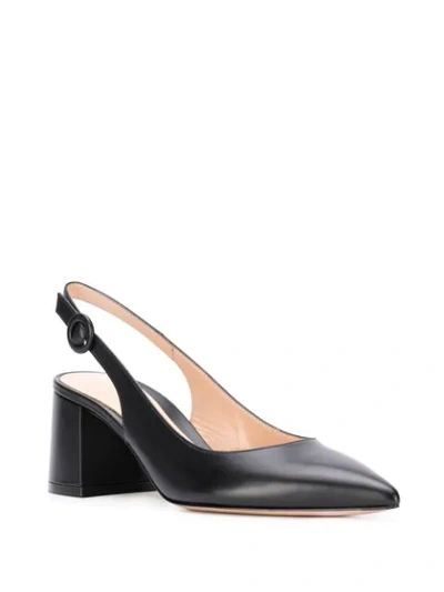 Shop Gianvito Rossi Block Heel Slingback Pumps In Black