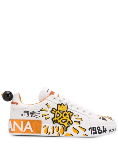 Shop Dolce & Gabbana Portofino Sneakers In White