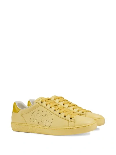 Shop Gucci Interlocking G Ace Sneakers In Yellow