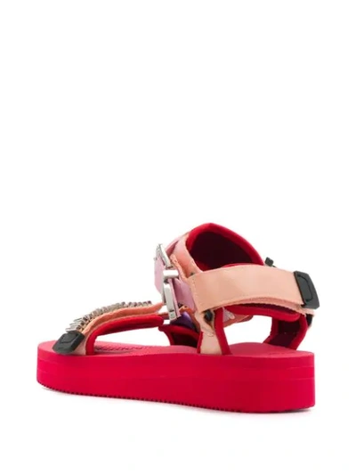 Shop Suicoke Side Buckle Sandals In Red