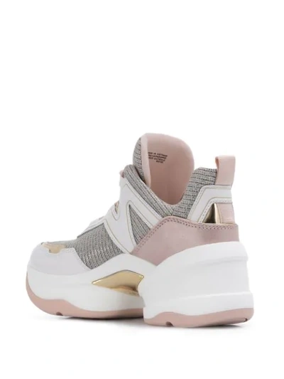 Shop Michael Michael Kors Panelled Chunky Sneakers In White