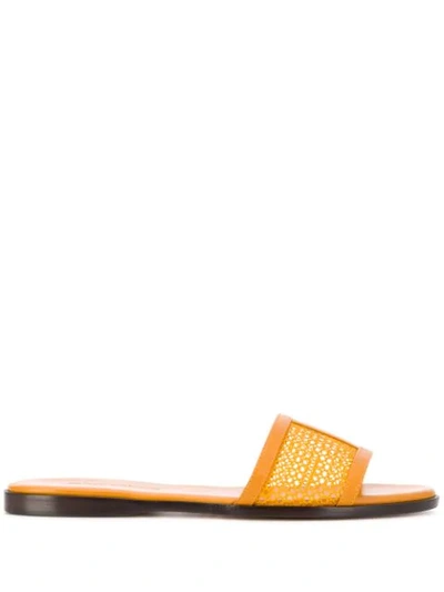 Shop Jimmy Choo Minea Mesh Flat Sandals In Orange