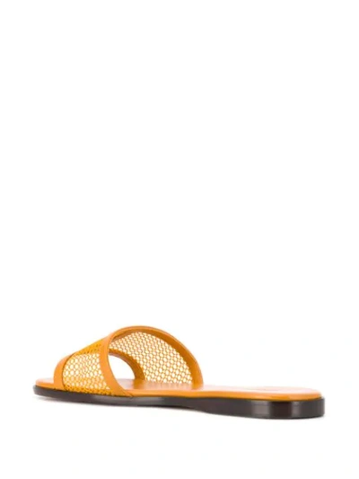 Shop Jimmy Choo Minea Mesh Flat Sandals In Orange