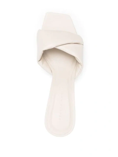 Shop Studio Amelia Padded Crossover-detail Sandals In Neutrals