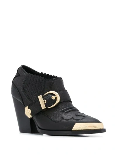 Shop Versace Jeans Couture Metal-tipped Ankle Boots In Black