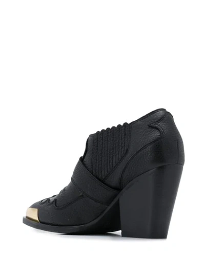 Shop Versace Jeans Couture Metal-tipped Ankle Boots In Black