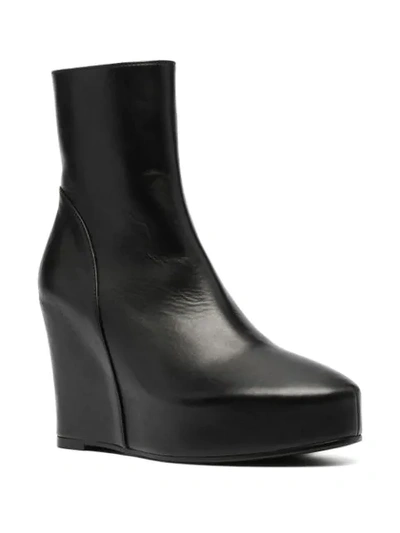 Shop Ann Demeulemeester Wedge Ankle Boots In Black