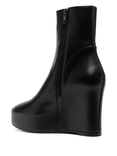 Shop Ann Demeulemeester Wedge Ankle Boots In Black
