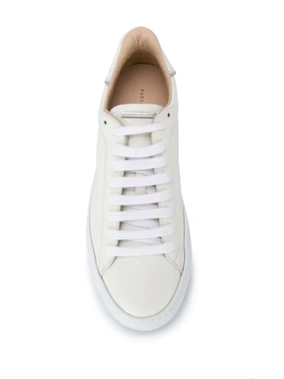 Shop Fabiana Filippi Dalila Lace-up Sneakers In White