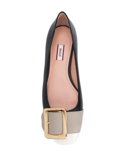 Shop Bally Jackie Buckle-detail Ballerina Shoes In Black