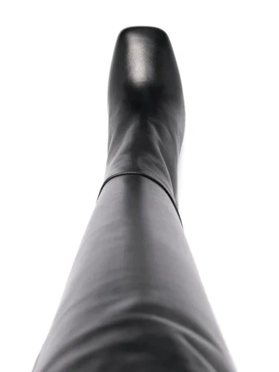 Paul Warmer Knee-high Heeled Leather Boots In Black