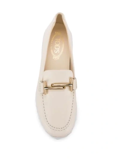 Shop Tod's Double T Loafers In Neutrals