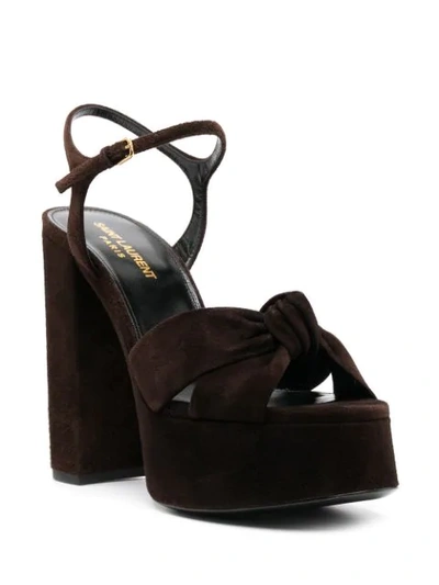 Shop Saint Laurent Bianca Block-heel Sandals In Brown