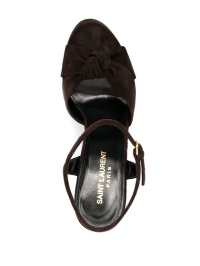 Shop Saint Laurent Bianca Block-heel Sandals In Brown