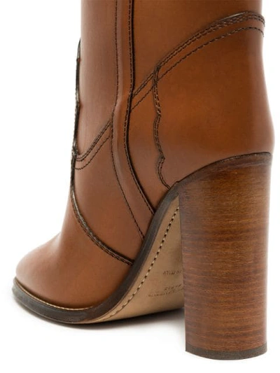 Shop Saint Laurent Kate Knee-height 105mm Boots In Brown