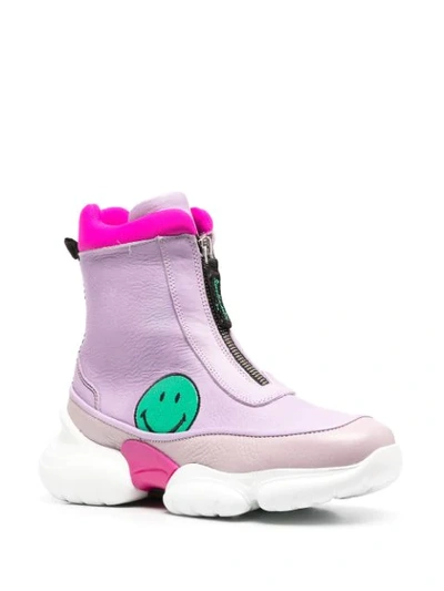 Shop Joshua Sanders Hamlin Smile-patch Boots In Pink